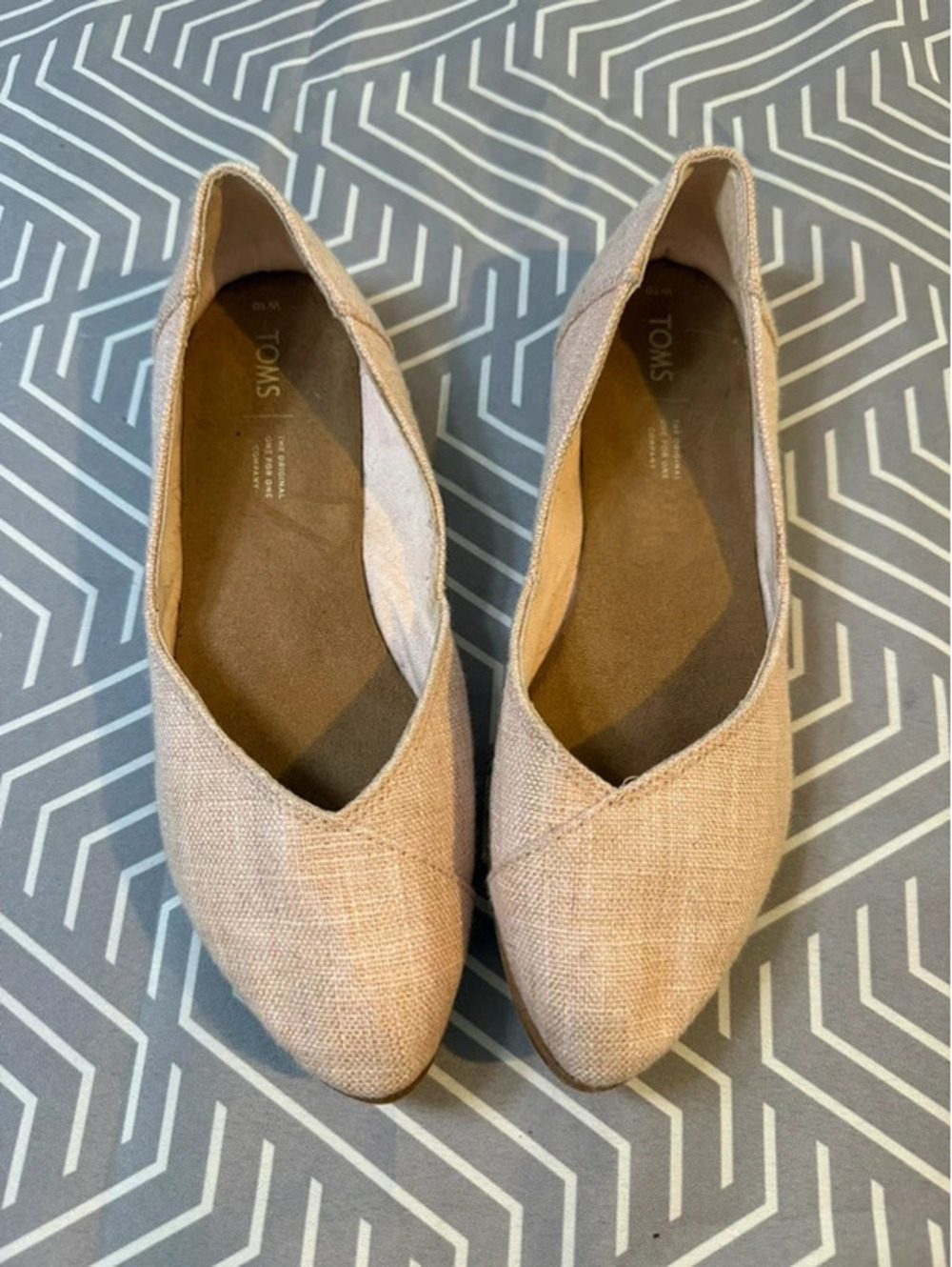 TOMS Pink Textured Flats Size 10